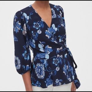 Gap Floral Peplum Wrap Top